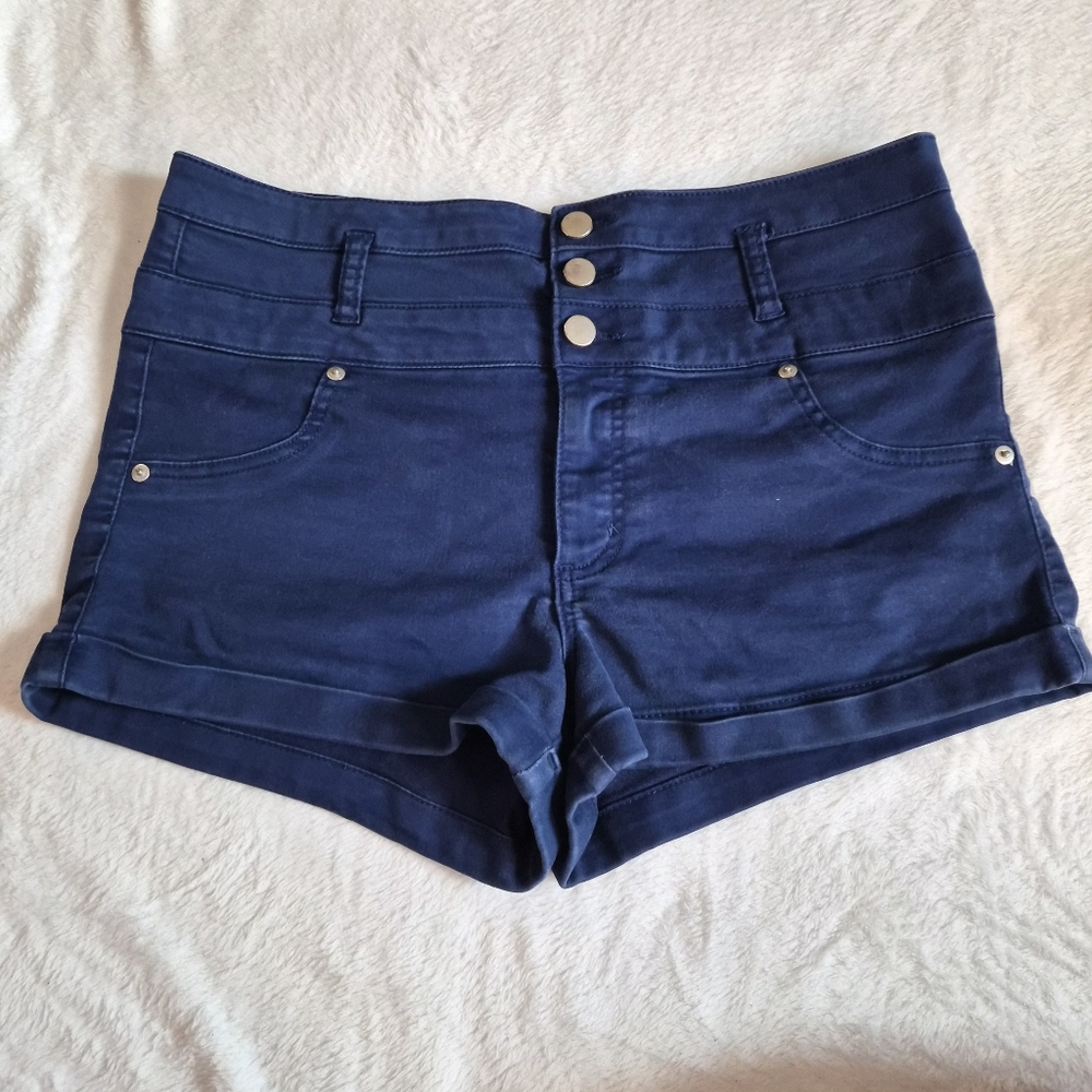 Xhilaration Women's High Waist Blue Shorts Size 14.